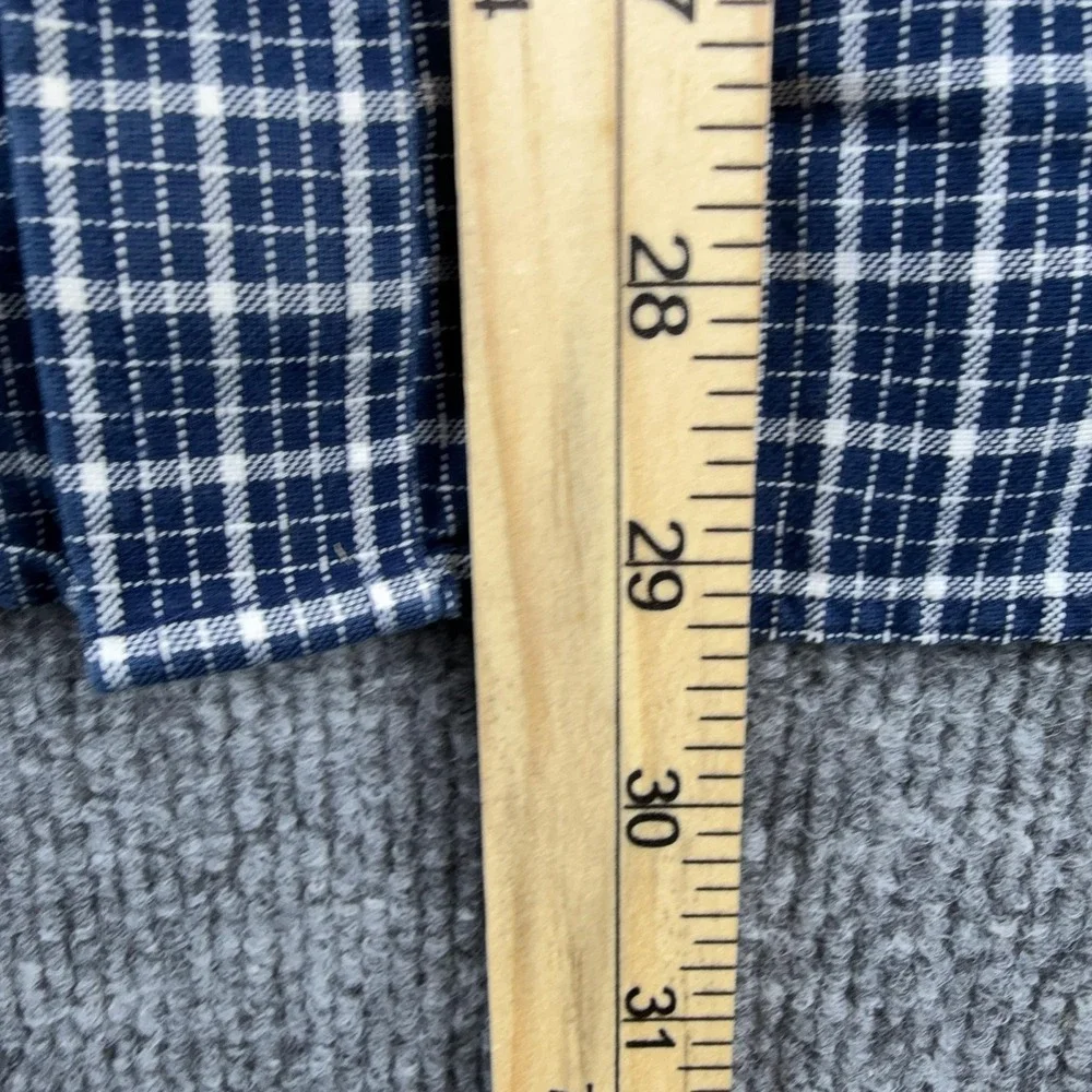 Banana Republic Shirt Mens Large Blue Check Long Sleeve Button Down Slim Fit